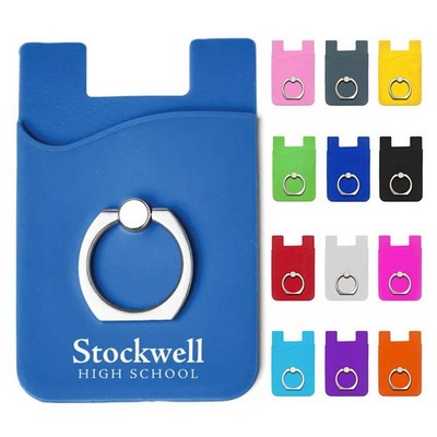 Silicone Smart Phone Wallet w/ Ring Stand