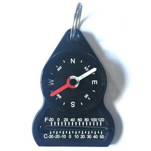Combo Compass Thermometer Keychain