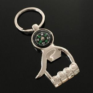 Hand Bottle Opener Compass Keychain
