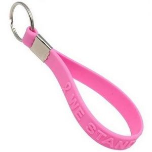 Embossed Silicone Wristband Keychain