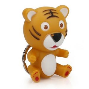 Cute Tiger LED Sound Keychain