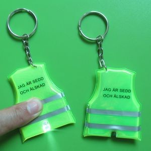 LED Flashlight PVC Reflective Vest Keychain