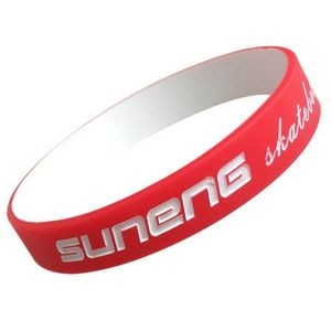 Dual Layer Color Coated Silicone Wristband