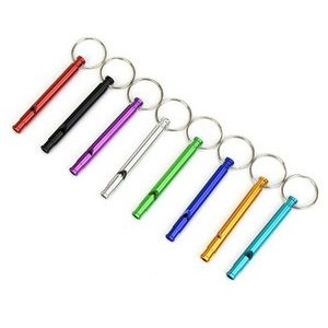 Long Metal Whistle Keychain
