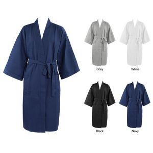 Men's Spa Waffle Weave Kimono Robe 48"
