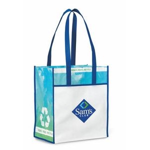 Royal Blue & Pattern Vita Laminated Recycled Shopper Bag