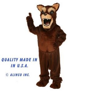 Big Brown Bad Wolf Mascot Costume