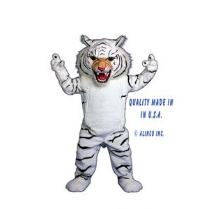 White Super Tiger Mascot Costume