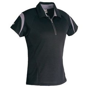 Ladies Mercury Short Sleeve Zip Neck Polo Shirt