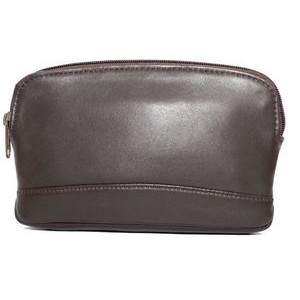 Ashlin® Designer Millie Espresso Brown Compact Cosmetic Bag w/Top Zipper
