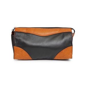 Ashlin Designer Carnegie Black/Tan Mid-Sized Grooming Kit Bag