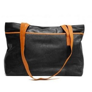 Ashlin® Designer Melia Ladies Classic Black/Tan Tote Bag