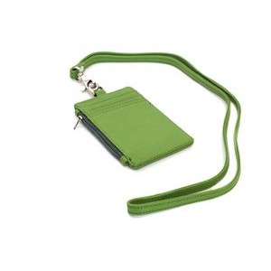 Ashlin® Designer Lime Green Aulora I.D. Holder Lanyard Zippered Case