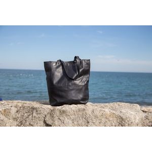 Ashlin® Designer Unisex Midnight Black Gianina Large Tote Bag