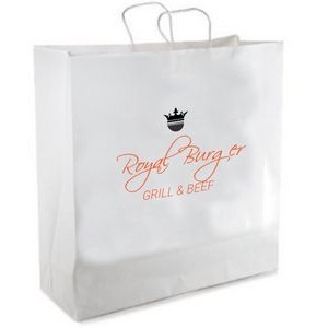 White Kraf Paper Shopping Bags 2C1S (18"x7"x19")