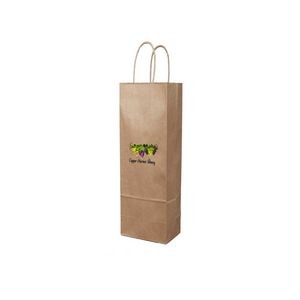 Recycled Natural Kraft Wine Paper Shopping Bag - Digital Print (5.9"x3.15"x13")
