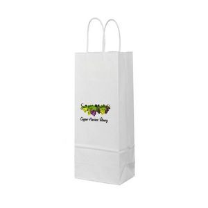 White Kraft Wine Paper Shopping Bag Digital Print (5.9''x3.15''x13'')