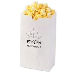 3 Lb. White Kraft Popcorn Bag 1C1S (4.75