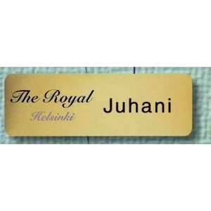 Imprinted & Personalized Brass Badge Rectangle / Round Corner (3"x1")