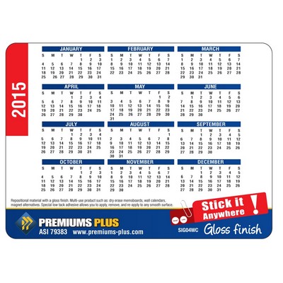Stick-It Anywhere Gloss Desk Calendar (9.5"x5")