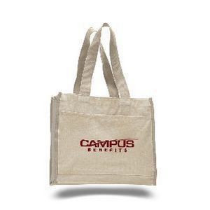 Canvas Gusset Tote Bag with Color Handles