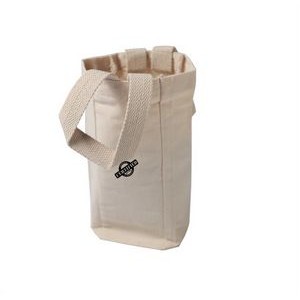 Single Bottle Canvas Wine Tote - Overseas - Natural