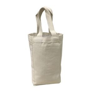 Double Bottle Canvas Wine Tote - Overseas - Natural