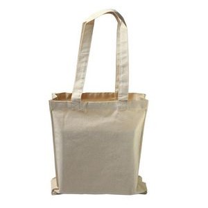 Canvas Book Bag with Gusset & Self-Fabric handles