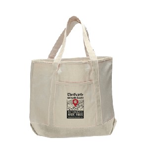 Large Canvas Deluxe Tote - Overseas - Natural