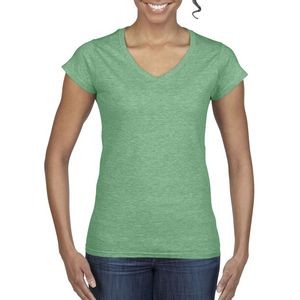 Gildan 100% Cotton Preshrunk Softstyle Ladies V-Neck T-Shirt w/ Custom Imprint