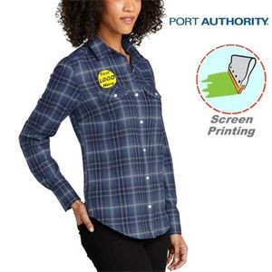 Port Authority Ladies Long Sleeve Ombre Plaid Shirt 4.6 oz.