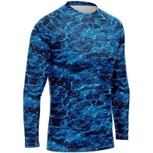 Mossy Oak® Men's 4.4 Oz. Polyester Interlock Raglan Long Sleeve T-Shirt, UPF 50+
