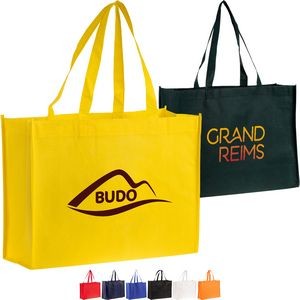 Non-Woven Shopping Gusset Tote Bag USA Decorated (16" X 12" X 6")