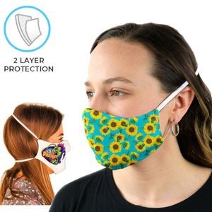 Full Color 2 Layer Face Mask w/ Head Strap Safety Masks
