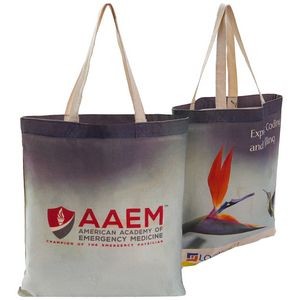 6 Oz. Natural Sublimated Convention Poly Canvas Tote Bag (15" x 16")