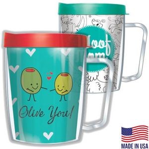 18 oz. Full Color Polycarbonate Double Wall Travel Mugs w/ Handle