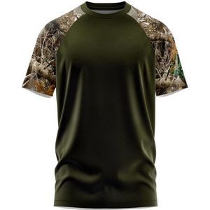 Realtree® Men's Raglan 4.4 Oz. Polyester Interlock T-Shirt