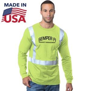 Class 2 USA-Made Poly-Cotton Safety Long Sleeve T-Shirt