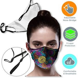 3 layer Face Mask w/ Filter Pocket & Adjustable Loop masks