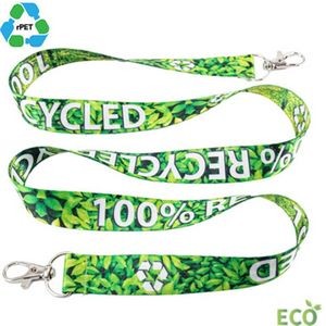5/8" Eco-friendly Dye-Sublimated rPET Double Ended Lanyard