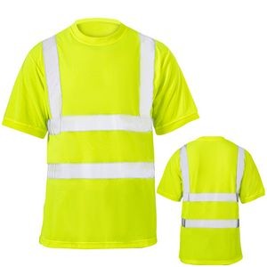 Hi Viz Class 2 Odor Reducing Reflective Tape Safety Workwear T-Shirt