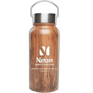 30 Oz. Wood Coated Stainless Steel Sports Water Bottles