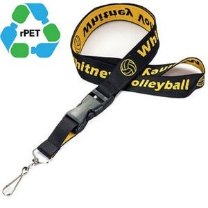 5/8" Recycled PET Eco-friendly Woven Lanyard w/ Buckle Release
