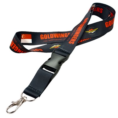 3/4" Sublimated Lanyard w/ Buckle Release Badge Holder