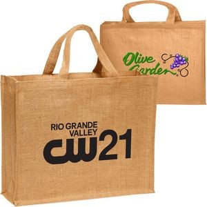 Large Recyclable Grocery Jute Tote Bag W/ Gusset (16" x 14" x 6")