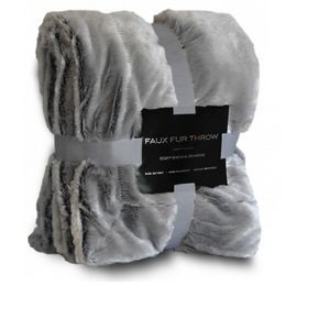 Polyester 235G Faux Fur Sherpa Blanket w/Custom Logo 50"x60"