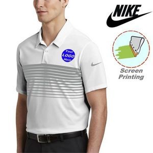 Nike Dri-FIT Chest Stripe Polo w/ Screen Print 4.3 oz Tshirt