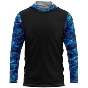Mossy Oak® Men's 4.4 Oz. Polyester Interlock Hooded T-Shirt, UPF 50+