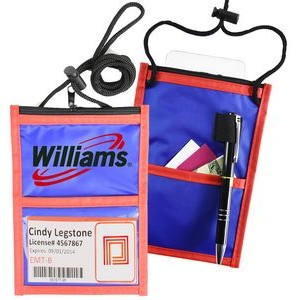 Two Tone Classic Event Pouch w/Top Zipper & Adjustable Cord