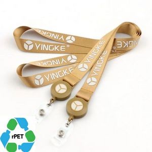 3/4" Eco-Friendly Recyclable Polyester Lanyard With Badge Reel